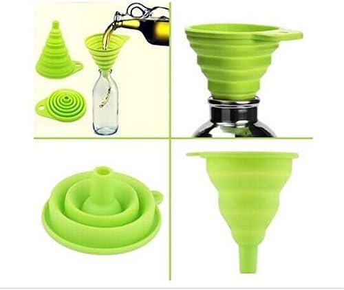 New Mini Silicone Gel Foldable Collapsible Funnel Hopper - Kitchen Tool RY, Multicolor