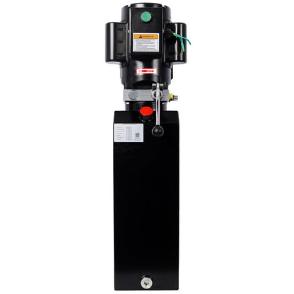 YATON Hydraulic Power Unit Single Acting Pump, Heavy Duty Steel Hydraulic Pump with Safety Relief Valve & SAE#6 Connector, Electric Hydraulic Power Pack for Dump Trailer Lift Gate Car Lift, Black