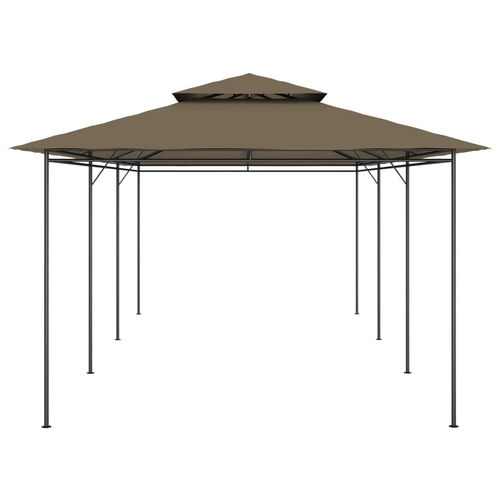 Taupe Gazebo, 236.2x106.3 Inch Outdoor Canopy Tent with Tubular Steel Frame, UV Resistant Polyester Fabric, Foldable Patio Shelter for Garden, Beach, BBQ Lawn Structures