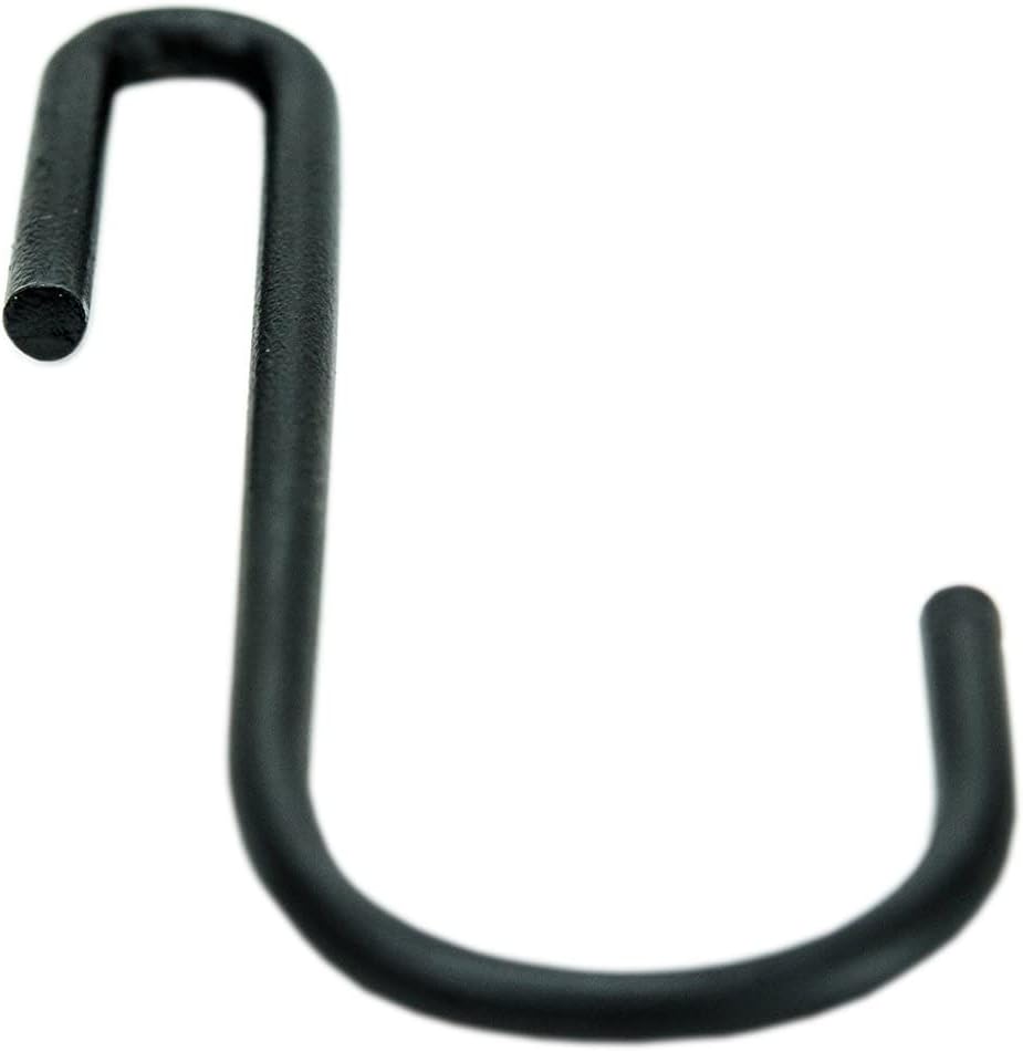 Huji S Shaped Heavy Duty Hanging Hooks for Kitchenware, Set of 6, Black Iron