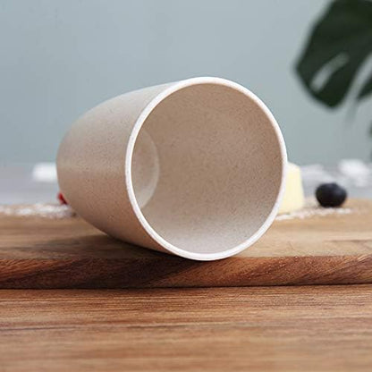 Eco-friendly Unbreakable Reusable Drinking Cup for Adults (12 OZ), Wheat Straw Glasses Healthy Tumbler Set, 5-Multicolor