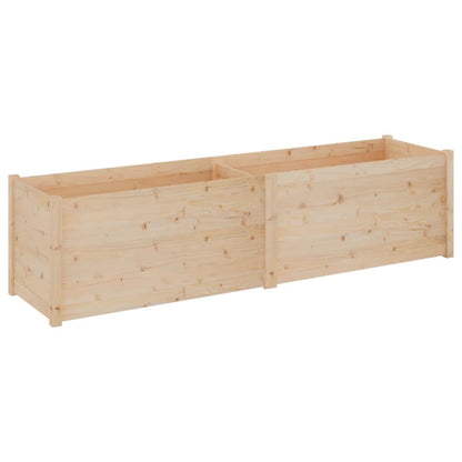 Favemtsl 78.7 x 19.7 in Solid Pinewood Outdoor Planter Rustic Raised Garden Bed Box Natural Oiled Brown Rectangular Large Flower Bed for Patio Deck Balcony