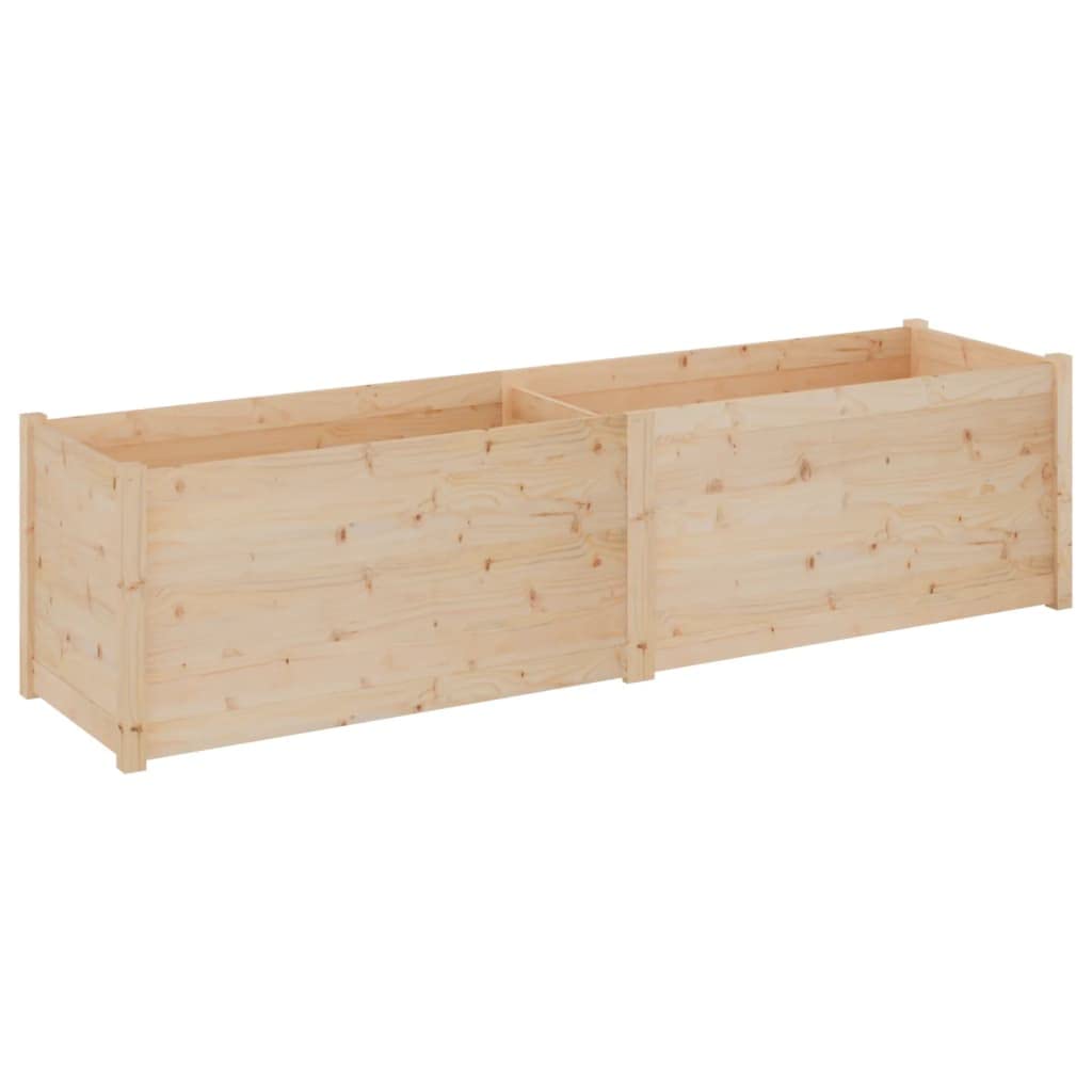 Mhdvray 78.7"x19.7"x19.7" Solid Pinewood Raised Planter Large Rustic Raised Garden Bed Box Natural Oil Finish for Patio Balcony Flower Vegetables Outdoor