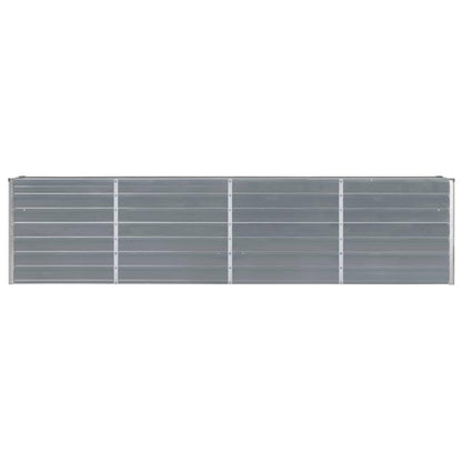 Foknhdi Raised Garden Bed 126"x15.7"x30.3" Grey Galvanized Steel Large Outdoor Planter Box for Patio Lawn Balcony Durable Rust Resistant Flower or Vegetable Planter