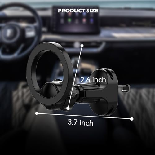 Magnetic Car Phone Mount Holder Compatible with MagSafe  – Universal Vent Magnet Clip & Holders for iPhone Pro Max & Cell Phones Accessories, Black