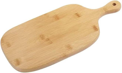 Bamboo Cutting Board for Pizza, Fruit, Meat, Cheese Platter, 15.4 x 7.3 Inch with Handle