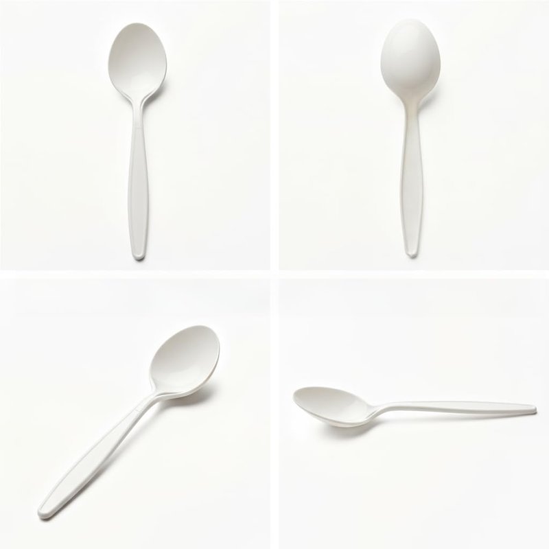 Yoaier Eco-Friendly 6" Disposable Soup Spoons - 50 Pack Heavy Duty Disposable Silverware, Extra-Length Cornstarch Serving Spoons for Hot Soup, Ice Cream,Chili, Parties (Ivory)