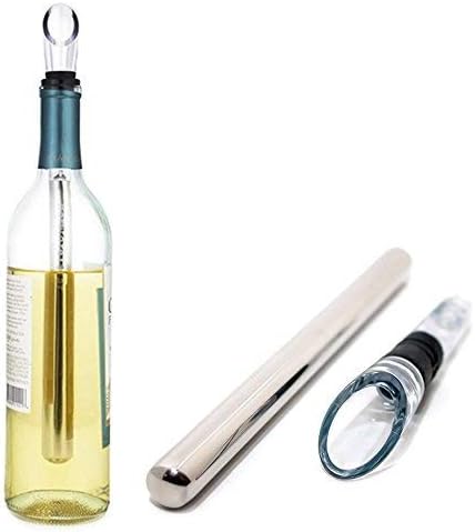 Keep your WINE COLD! 3-in-1 Wine Chiller Stick, Stainless Steel Wine Bottle Cooler, Freezer Stick with Aerator and