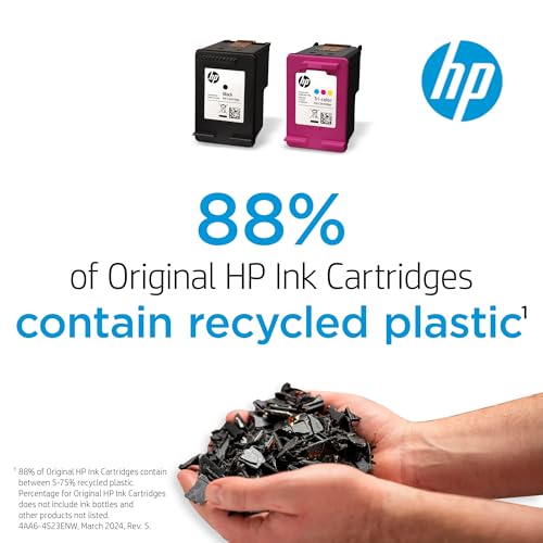 HP 63 Black, Tri-Color Ink Cartridge for HP Printers (2-pack), Works with DeskJet 1112, 2130, 3630 Series; ENVY 4510, 4520; OfficeJet 3830, 4650, 5200, Eligible for Instant Ink, L0R46AN