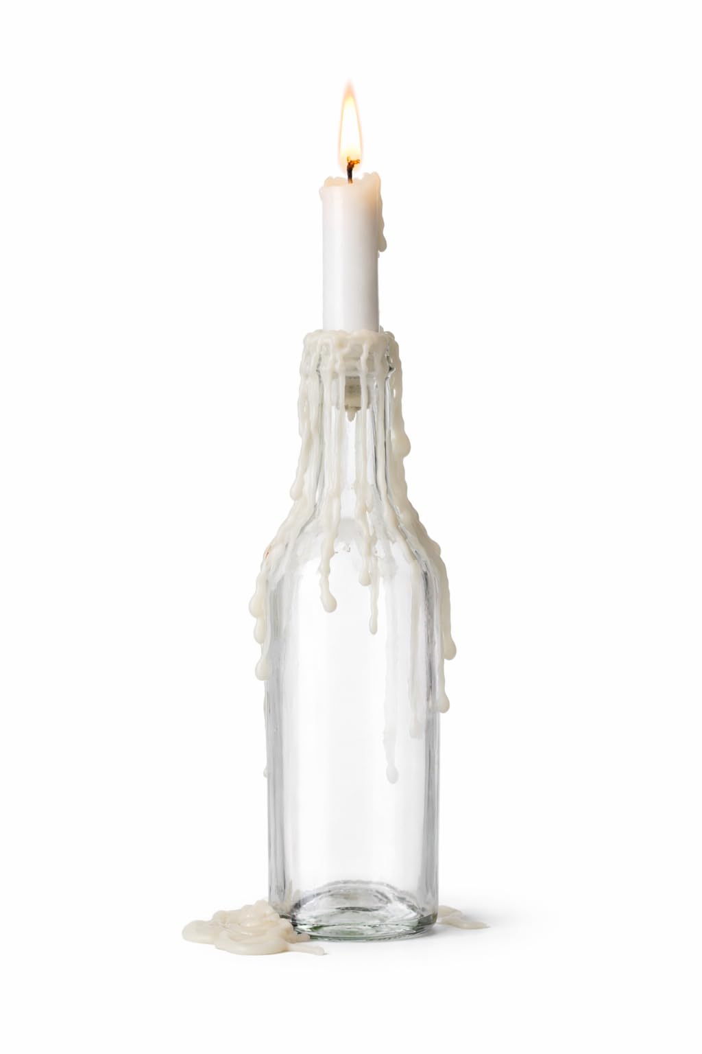 Funny Guy Mugs Drip Candles – 24 Pack Green Dripping Wax Candles, 6.5” Unscented Tapers for Bottle Drip Décor & Statement Centerpiece