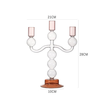 Candlesticks European style three-headed glass candle holder home decoration ornaments wedding table candle holder Decorative candle holder