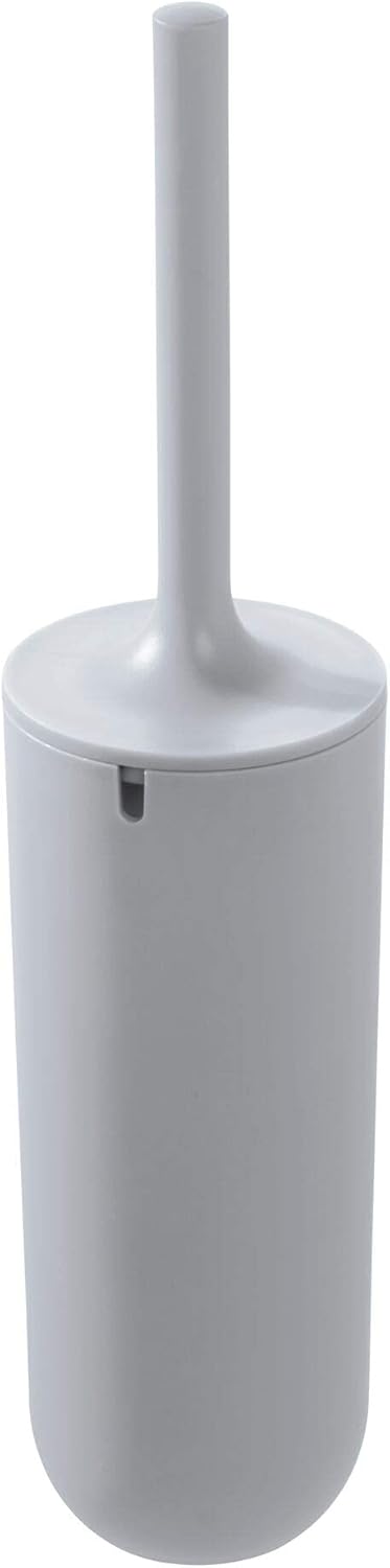 iDesign Cade Bowl Brush and Holder, Toilet Cleaning Set for Bathroom, Matte Gray (2 Each)