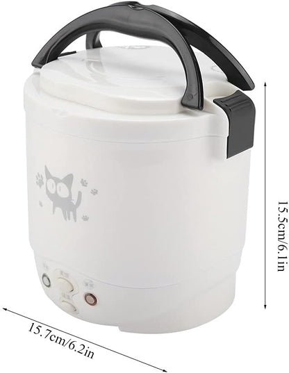 1L 12v Tiiyee Mini Rice Cooker, Portable Rice Maker Electric Lunch Box for Car Food Steamer Fast Cooking Automatic Non