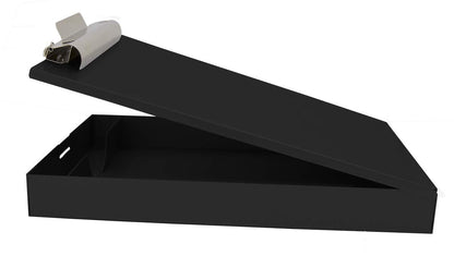 Saunders Cruiser-Mate Black Aluminum Clipboard with Storage, Dual Tray Nursing Folio, HIPAA Compliant Medical Chart Holder, Heavy Duty Recycled Metal, Self-Locking Latch, Made in USA