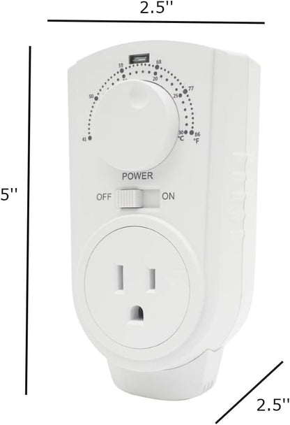 Amaze Plug in Thermostat | Compatible with all Heaters, Fans, and Air Conditioners