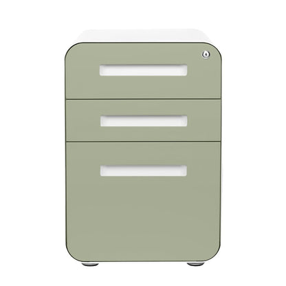 Laura Davidson Furniture Stockpile 3 Drawer File Cabinet with Lock - Under Office Desk Metal Filing Cabinet, Legal/Letter File Folders, Wheels and Stationary Feet, Pre-Assembled, Sage Green