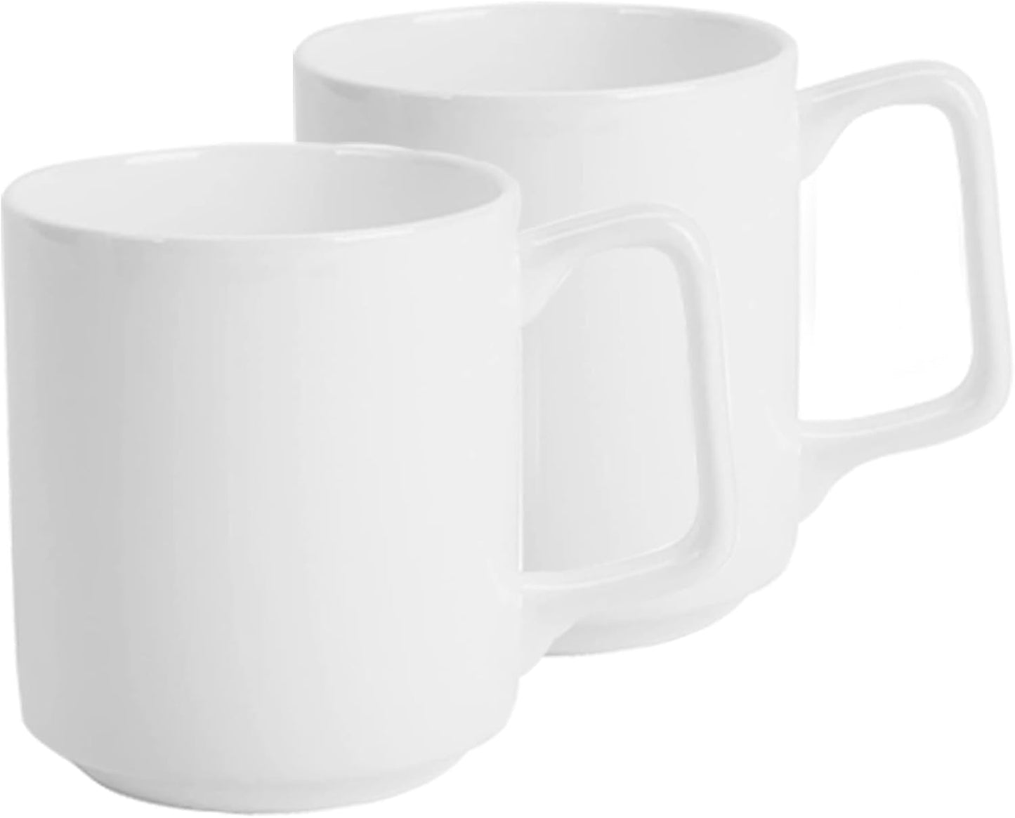 Fine Bone Ceramic Coffee Mugs Set of 2, 15oz Handles for Hot Beverages, Perfect for Home Coffee Lovers