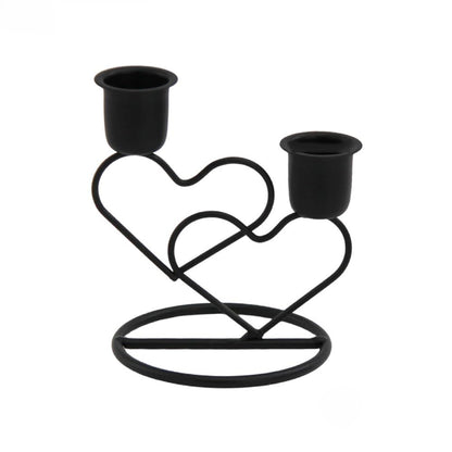 Metal Heart Candlestick Holders for Valentines Decor Taper Candle Holders Table Centerpieces for Romantic Wedding Party Girl's Room Decor