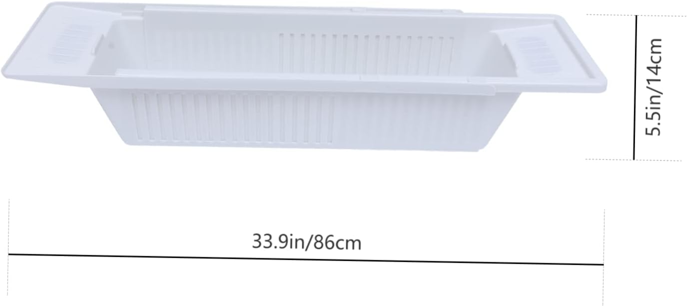 Housoutil Bathtub Shelf, Adjustable Tablet Stand, Tub Toy Holder, Bath Storage Rack, Decorative Bath Tray