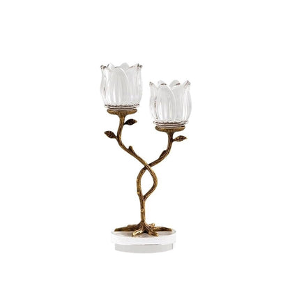 Candlestick Holders Creative Home Brass Crystal Glass Candle Holder Foyer Decoration Aromatherapy Candle Stand Candle Holders