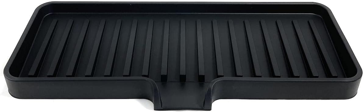 9"x3.5") Happitasa Silicone Soap Dish Tray and Sponge Holder with Drain Chute, Rectangular, Kitchen and Bathroom Sink