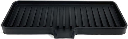 9"x3.5") Happitasa Silicone Soap Dish Tray and Sponge Holder with Drain Chute, Rectangular, Kitchen and Bathroom Sink
