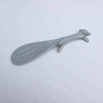 Plastic Squirrel Shaped Non-Stick Rice Paddle Spoon, Gray