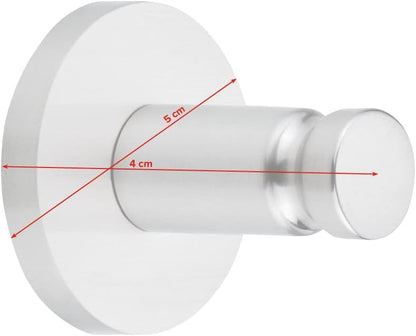 tesa Moon Bathroom Hook, No Drill Chromed Metal Self-Adhesive Hook, Waterproof, Round Design