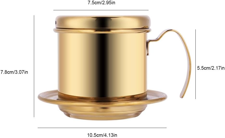 Stainless Steel Vietnamese Coffee Maker Filters, Drip Coffee Filter Pot, Single Serving Cup for Coffee Lovers
