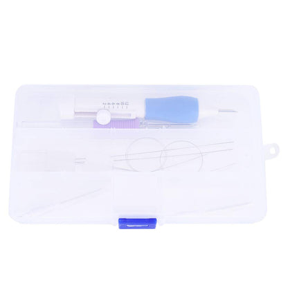 Punch Needle Kit, Embroidery Floss Cross Stitching Punch Pen Craft Tool Set Handheld DIY Handmaking Sewing Threading Device with Portable Storage Case for Beginner and Starter
