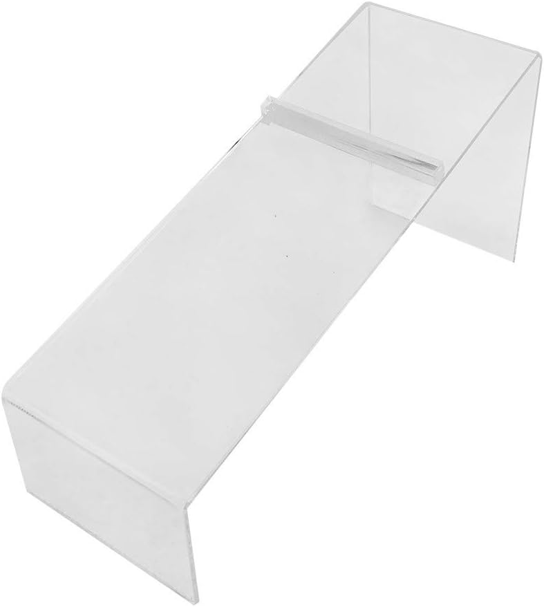 Clear Acrylic Lucite Single Shoe Display Stand Set of 4 Pc with Heels Slant Riser Holder 8'' x 3'' x 4''