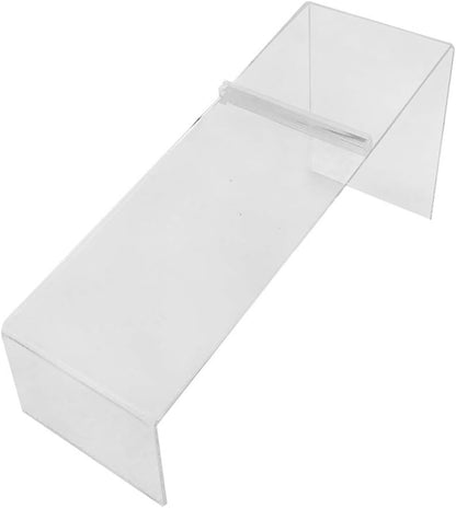 Clear Acrylic Lucite Single Shoe Display Stand Set of 4 Pc with Heels Slant Riser Holder 8'' x 3'' x 4''