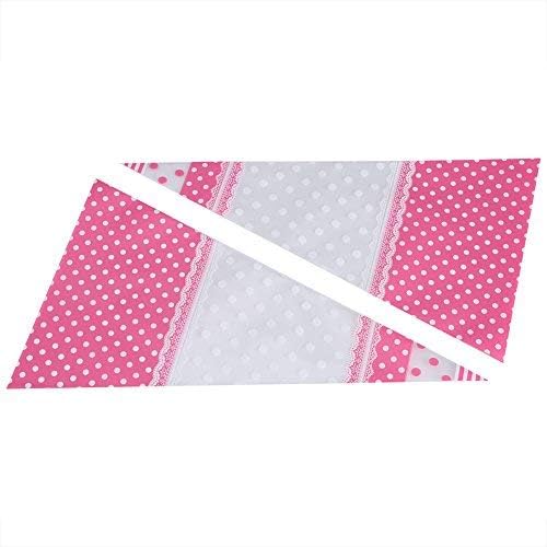 FTVOGUE 50 Piece Clear Cone-Shaped Treat Bags with Twist Ties, Cellophane Candy Bags (Pink)