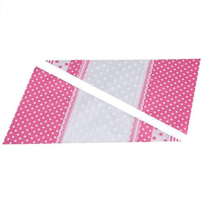FTVOGUE 50 Piece Clear Cone-Shaped Treat Bags with Twist Ties, Cellophane Candy Bags (Pink)