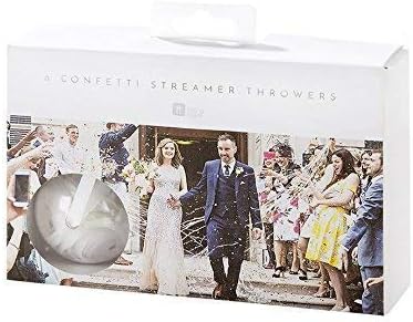Talking Tables Modern Romance White 'No Mess' Streamer Confetti Throwers for Celebrations or Weddings