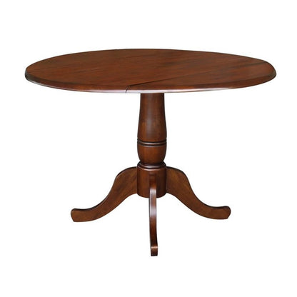 IC INTERNATIONAL CONCEPTS 42" Round Dual Drop Leaf Pedestal Table - 29.5" H Espresso