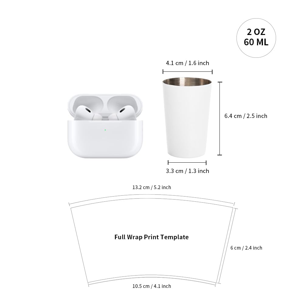 PYD Life 12 Pack 2 OZ Sublimation Shot Mugs Tumblers Blanks Bulk White Mini Wine Tumbler Stainless Steel Tumblers Cups without Lid and Straw for Sublimation Oven Printing