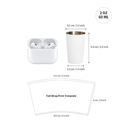 PYD Life 12 Pack 2 OZ Sublimation Shot Mugs Tumblers Blanks Bulk White Mini Wine Tumbler Stainless Steel Tumblers Cups without Lid and Straw for Sublimation Oven Printing