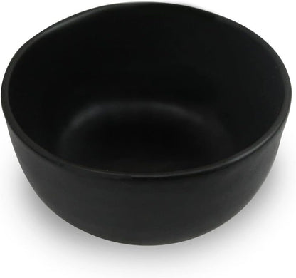roro Hand-Molded Ceramic Stoneware Condiment Bowls, Matte Black Set of 4, 3 oz Each, Microwave and Dishwasher Safe