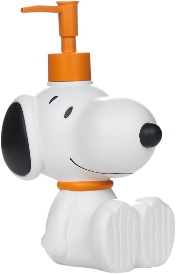 12.70 Peanuts Snoopy Soap/Lotion/Hand Sanitizer Resin Pump Dispenser, Ounces, (Officially Licensed Product) by Franco