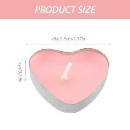 Pilarmuture Tea Lights Candles, 50pcs Heart Shaped Smokeless Tea Lights Candles Unscented Candles, Dripless & Long Lasting Mini Tealight Candles for Wedding Celebrations Home Party Decor