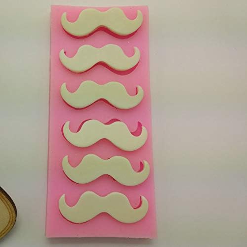 Cute 6 Cavities Funny DIY 3D Mustache Beard Silicone Mold for Fondant, Chocolate, Candy, Cake Decor