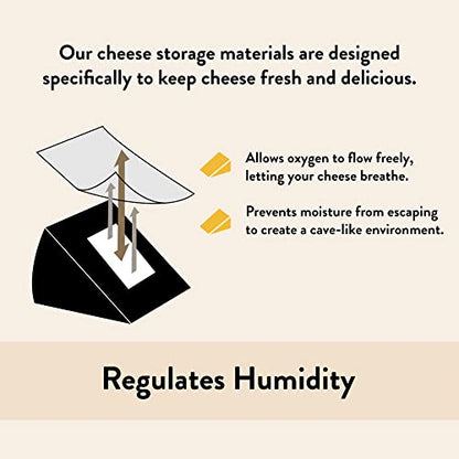Formaticum - 15-Pack Cheese Storage Bags - 6.25 x 11 Wax Paper Bags to Keep Cheese or Charcuterie Fresh - Professional Grade Cheese Paper for Wrapping Cheese - Porous Brown Paper Bags From France