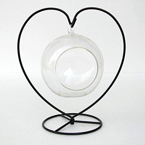 YY YEARCHY Elegant Iron Plant Stand for Hanging Terrariums - Big Heart Design