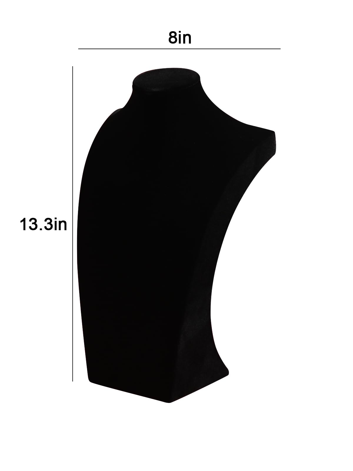 Coward Big Necklace Bust Stand for Selling Show, Black Velvet Necklace Jewelry Display Holder for Home Use or Store Shop Show (13" Hight)