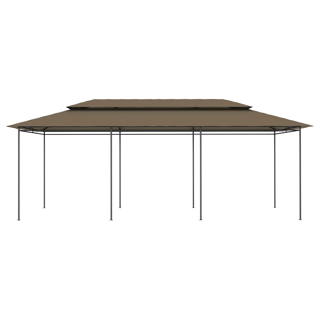 Taupe Gazebo, 236.2x106.3 Inch Outdoor Canopy Tent with Tubular Steel Frame, UV Resistant Polyester Fabric, Foldable Patio Shelter for Garden, Beach, BBQ Lawn Structures