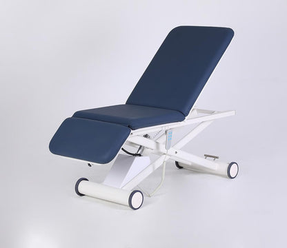 Demixson Electric Hi-Lo Physical Therapy Table, 3 Motor Medical Treatment Bed, 18”–76.3” Height, 600lb Capacity, Reversible Head, Locking Casters(Navy Blue)