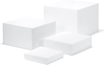 KCGANI 5 White Acrylic Cube Cupcake Dessert Display Stands, Sides Nesting Risers Boxes, Square Acrylic Table Decorate