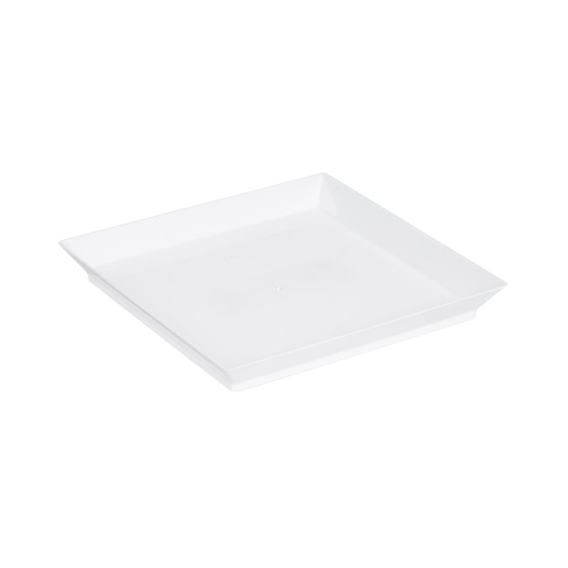 Restaurantware 5 x 5 Inch Mini Tasting Plates 100 Disposable Square Plastic Plates - Durable Stylish White Plastic Hors D'oeuvre Serving Plates For Desserts Or Appetizers At Parties