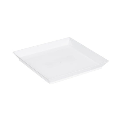 Restaurantware 5 x 5 Inch Mini Tasting Plates 100 Disposable Square Plastic Plates - Durable Stylish White Plastic Hors D'oeuvre Serving Plates For Desserts Or Appetizers At Parties